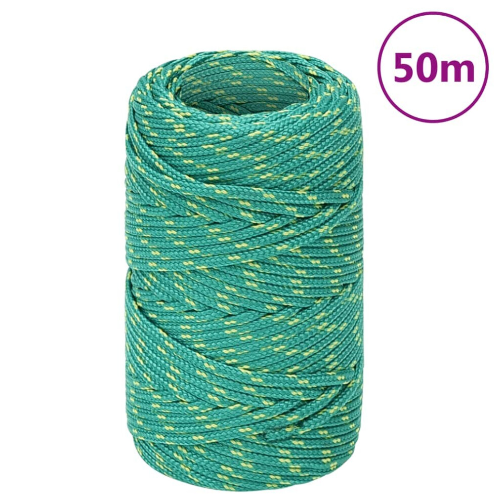 (green, 2 mm/ 50 m) Marine Rope Dock Coil Boat Line Polypropylene Rope Multi Sizes Multi Colours