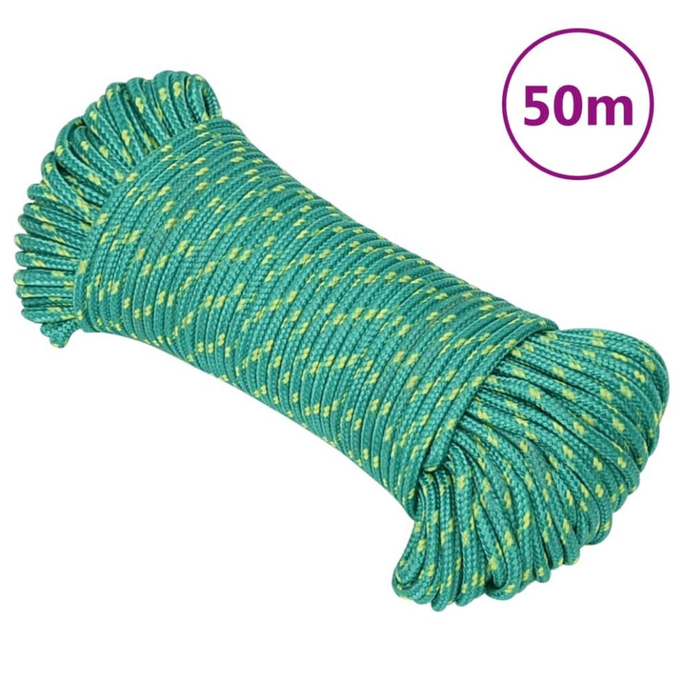 (green, 4 mm/ 50 m) Marine Rope Dock Coil Boat Line Polypropylene Rope Multi Sizes Multi Colours