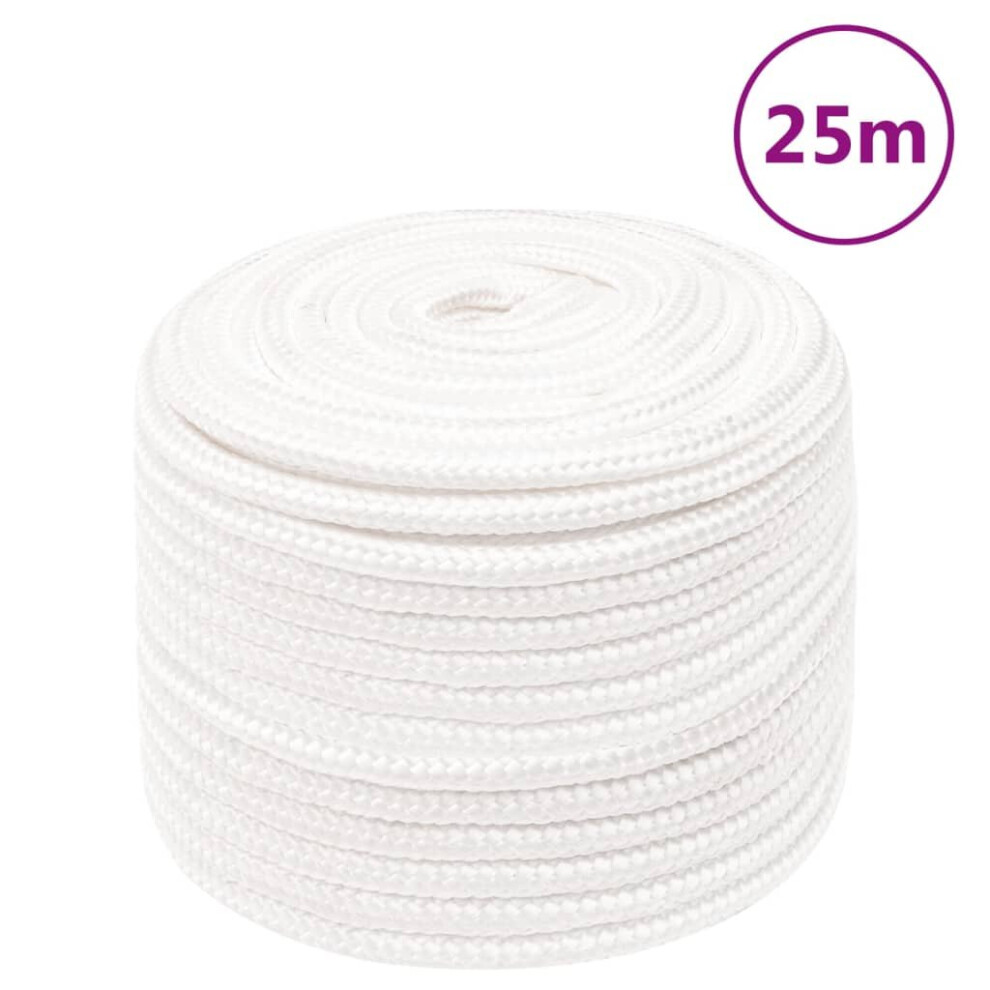 (white, 14 mm/ 25 m) Marine Rope Dock Coil Boat Line Polypropylene Rope Multi Sizes Multi Colours