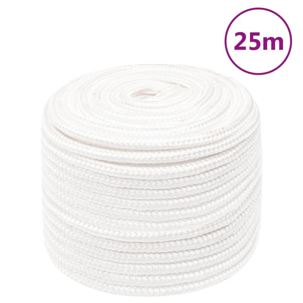 (white, 12 mm/ 25 m) Marine Rope Dock Coil Boat Line Polypropylene Rope Multi Sizes Multi Colours