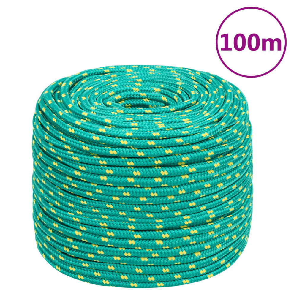 Vidaxl (Green, 8 Mm/ 100 M) Marine Rope Dock Coil Boat Line Polypropylene Rope Multi Sizes Multi Colours