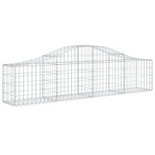 (200 x 30 x 40/60 cm/ 1 pcs) vidaXL Arched Gabion Basket Stone Basket Gabion Retaining Wall Galvanised Iron