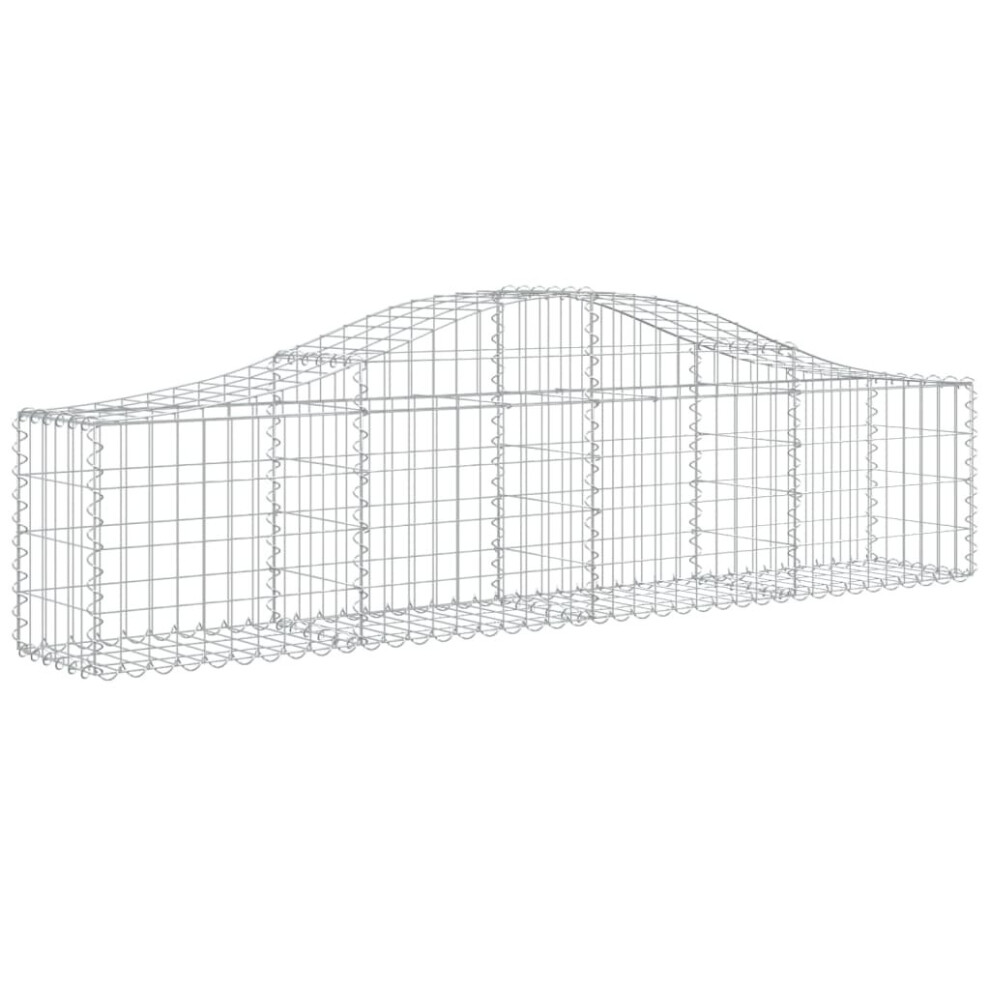 Vidaxl (200 X 30 X 40/60 Cm/ 1 Pcs) Arched Gabion Basket Stone Basket Gabion Retaining Wall Galvanised Iron