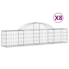 vidaXL Gabionen mit Hochbogen 8 Stk. 200x30x40/60 cm Verzinktes Eisen