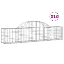 vidaXL Gabionen mit Hochbogen 13 Stk. 200x30x40/60 cm Verzinktes Eisen