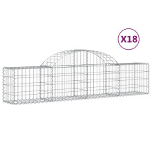 (200 x 30 x 40/60 cm/ 18 pcs) vidaXL Arched Gabion Basket Stone Basket Gabion Retaining Wall Galvanised Iron