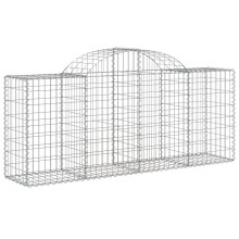 (200 x 50 x 80/100 cm/ 1 pcs) vidaXL Arched Gabion Basket Stone Basket Gabion Retaining Wall Galvanised Iron