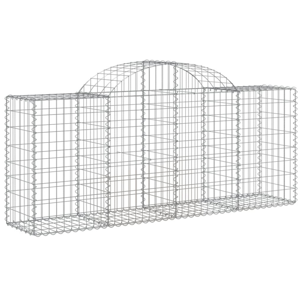 Vidaxl (200 X 50 X 80/100 Cm/ 1 Pcs) Arched Gabion Basket Stone Basket Gabion Retaining Wall Galvanised Iron