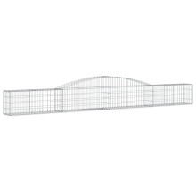(400 x 30 x 40/60 cm/ 1 pcs) vidaXL Arched Gabion Basket Stone Basket Gabion Retaining Wall Galvanised Iron