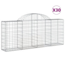(200 x 30 x 80/100 cm/ 30 pcs) vidaXL Arched Gabion Basket Stone Basket Gabion Retaining Wall Galvanised Iron