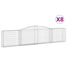 (400 x 30 x 80/100 cm/ 8 pcs) vidaXL Arched Gabion Basket Stone Basket Gabion Retaining Wall Galvanised Iron