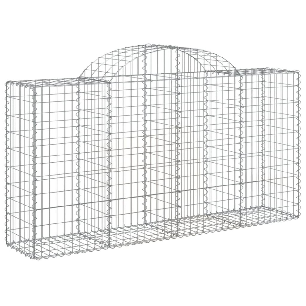 Vidaxl (200 X 50 X 100/120 Cm/ 1 Pcs) Arched Gabion Basket Stone Basket Gabion Retaining Wall Galvanised Iron