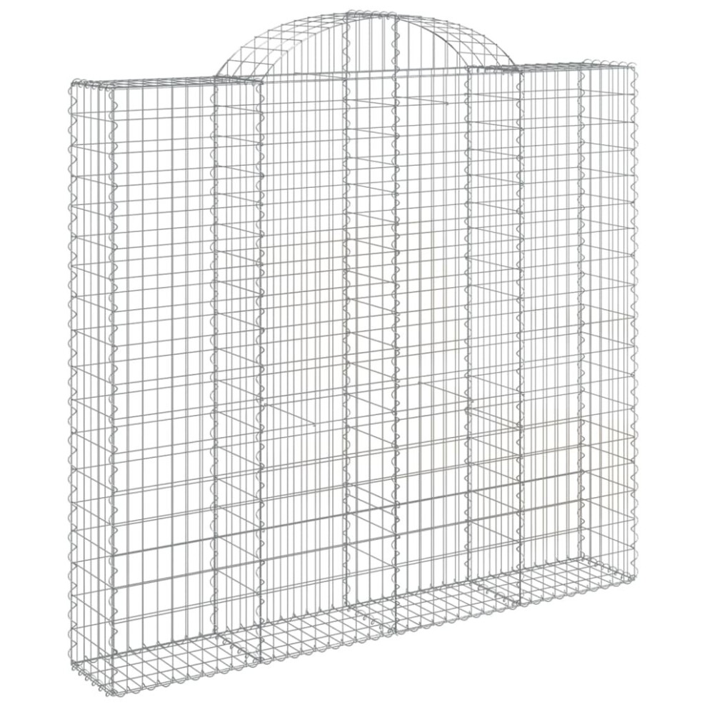 Vidaxl (200 X 50 X 180/200 Cm/ 1 Pcs) Arched Gabion Basket Stone Basket Gabion Retaining Wall Galvanised Iron