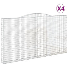 (400 x 30 x 220/240 cm/ 4 pcs) vidaXL Arched Gabion Basket Stone Basket Gabion Retaining Wall Galvanised Iron