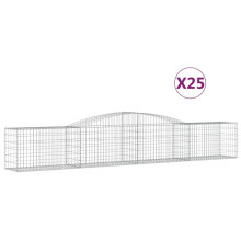 (400 x 50 x 60/80 cm/ 25 pcs) vidaXL Arched Gabion Basket Stone Basket Gabion Retaining Wall Galvanised Iron