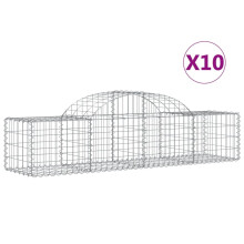 (200 x 50 x 40/60 cm/ 10 pcs) vidaXL Arched Gabion Basket Stone Basket Gabion Retaining Wall Galvanised Iron