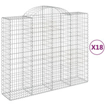 (200 x 50 x 160/180 cm/ 18 pcs) vidaXL Arched Gabion Basket Stone Basket Gabion Retaining Wall Galvanised Iron
