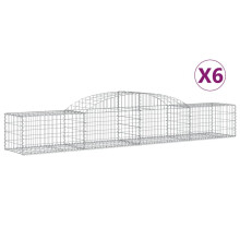 (300 x 50 x 40/60 cm/ 6 pcs) vidaXL Arched Gabion Basket Stone Basket Gabion Retaining Wall Galvanised Iron