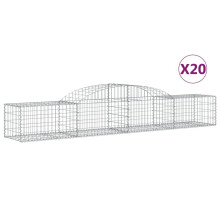 (300 x 50 x 40/60 cm/ 20 pcs) vidaXL Arched Gabion Basket Stone Basket Gabion Retaining Wall Galvanised Iron