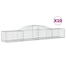 (300 x 50 x 40/60 cm/ 10 pcs) vidaXL Arched Gabion Basket Stone Basket Gabion Retaining Wall Galvanised Iron