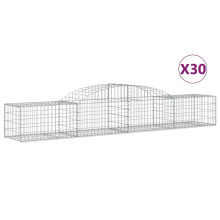 (300 x 50 x 40/60 cm/ 30 pcs) vidaXL Arched Gabion Basket Stone Basket Gabion Retaining Wall Galvanised Iron