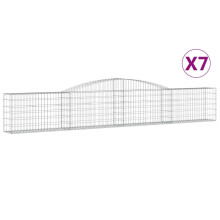 (400 x 30 x 60/80 cm/ 7 pcs) vidaXL Arched Gabion Basket Stone Basket Gabion Retaining Wall Galvanised Iron
