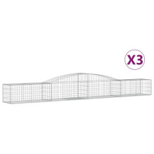 (400 x 50 x 40/60 cm/ 3 pcs) vidaXL Arched Gabion Basket Stone Basket Gabion Retaining Wall Galvanised Iron