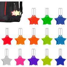 Set of 26 Reflector Tags, Star Safety Reflector Tags, Keychain Kids Reflector Tags for School Bag Backpack Night Cycling Walking Running (13 Colours)
