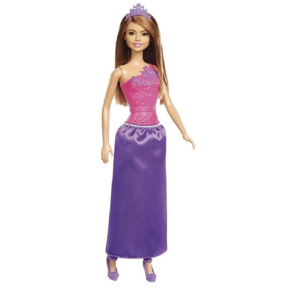 Mattel Barbie Princess Doll Hair And Dress Doll Toy Brown/Purple