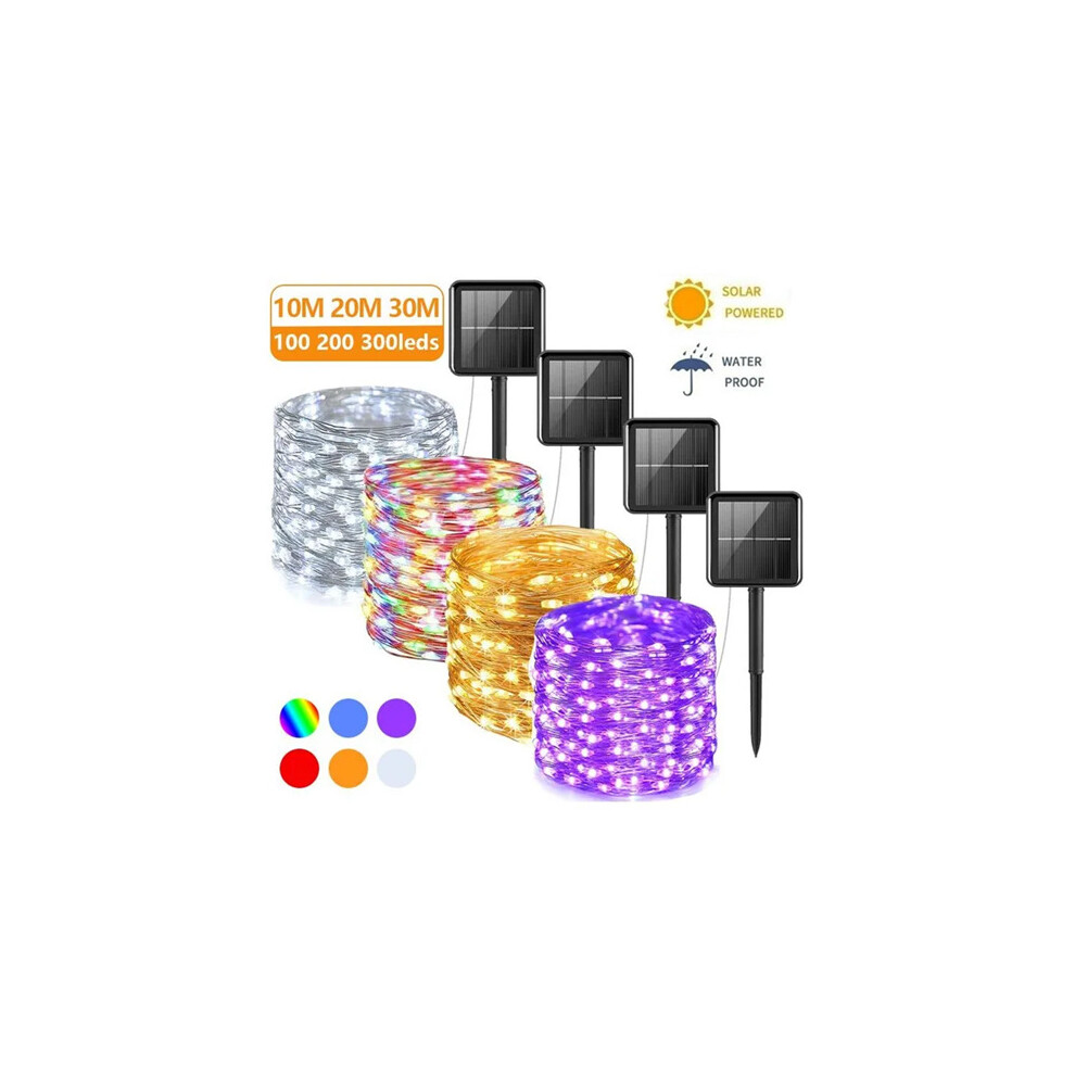 (Purple, 30M/99FT(300Leds)) Solar String Lights Outdoor for Wedding Party Christmas Tree