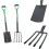 AAMEN 4-Pcs Garden Tools Set, Rake, Border Spade, Digging Spade & Fork 3