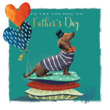 Top Dog On Father's Day Sausage Dog Father's Day Card The Wildlife Greeting Card