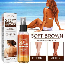 30ML Shine Brown Self Tanning Spray Fast Body Face Self Tanner Fake Tan Solarium