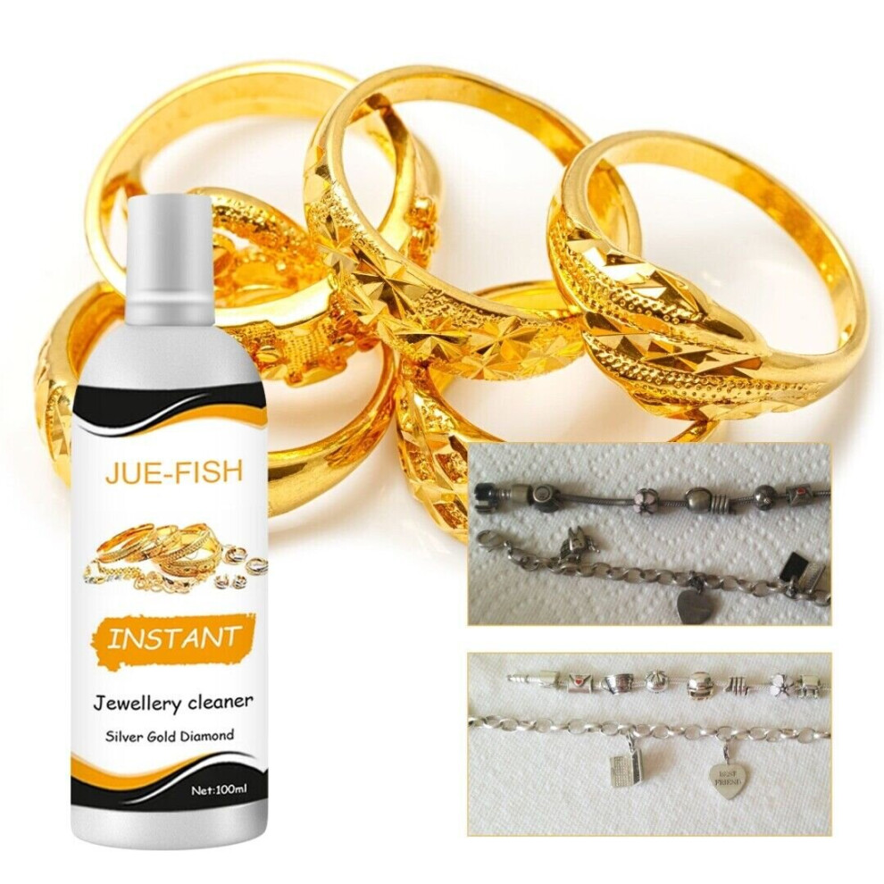 Jewellery Cleaner Liquid Cleaning Solution Fluid Gold Silver Gems Platinum 100ml