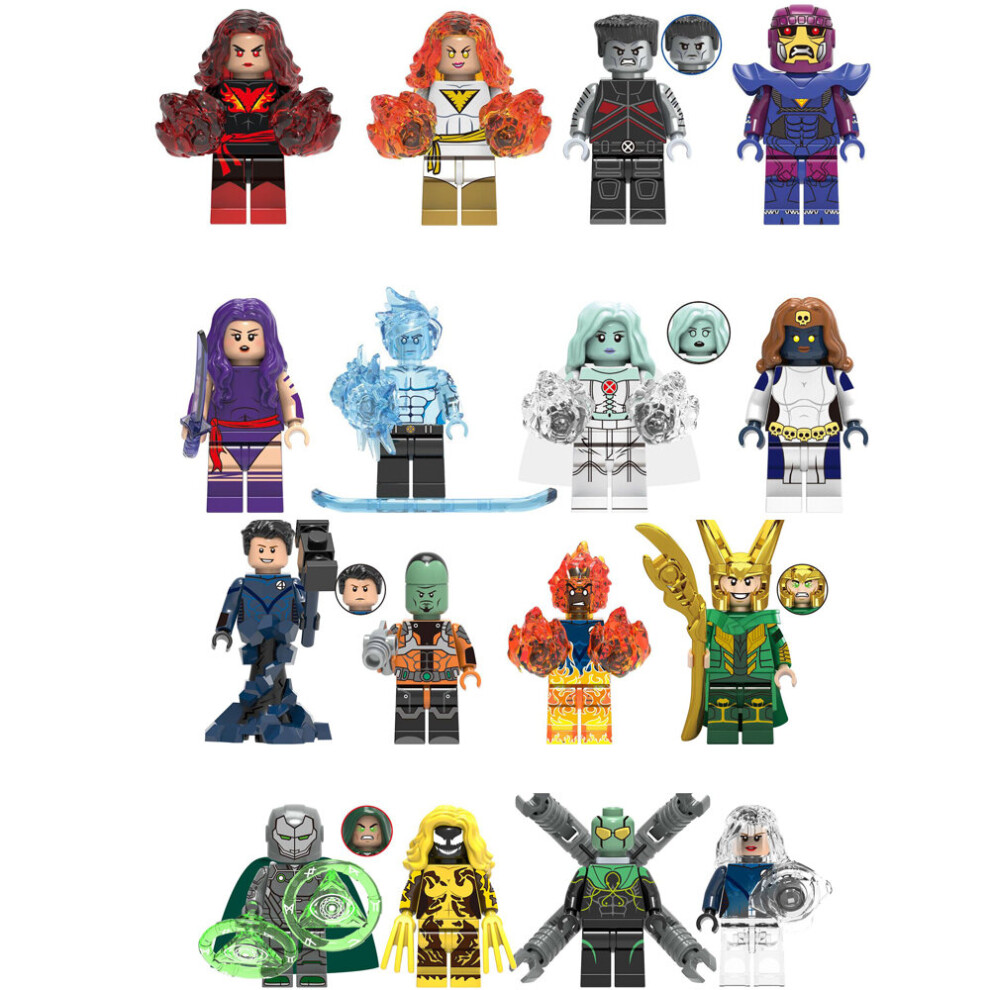 (Style C 16pcs) 16Pcs Marvel Avengers Super Heroes Mini Figures Dc Set Fit Lego