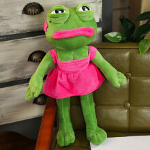 (Pink) 45cm Sad Frog Plush Toy Soft Stuffed Pillow Magic Expression