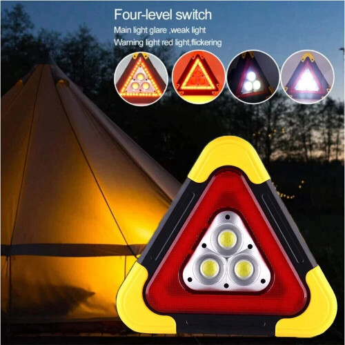 Portable Car Triangle LED Warning Light Tail Rear Red Safety Strobe Stop Flash 2