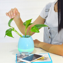 (Blue) Smart Touch Music Flower Pot