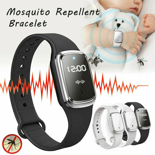 (Black) Ultrasonic Mosquito Repellent Bracelet 2