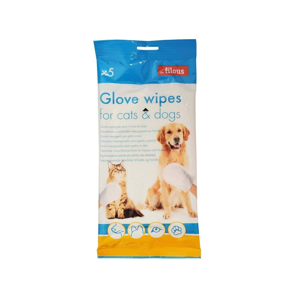 Les Filous Glove Wet Wipes for Pets Pack (5 Pc.)