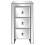 Mirrored Glass Bedroom Bedside Table Cabinet W/ 3Drawer Crystal Handle 3
