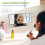 (Black) Mirror Projection Alarm Clock Bedroom Ceiling Projection Digital Clock 9