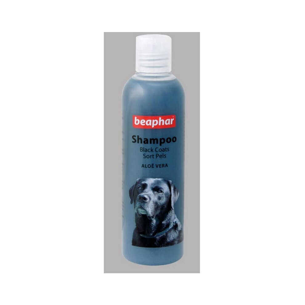 Beaphar Shampoo for Black Coats with Aloe Vera for Dogs - 250 ml, Gentle Cleansing Formula for Shiny Fur, Ideal for Dark-Haired Breeds