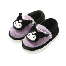 (  Kuromi,   39-40=Foot Length24.5-25cm) Sanrio Slippers Hello Kitty Plush Shoes Kuromi My Melody Home Cotton Slippers