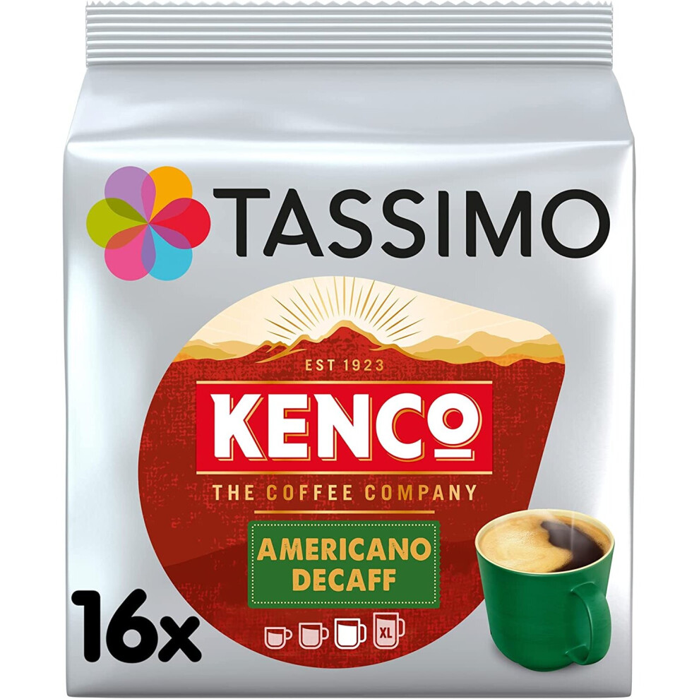 Kenco Tassimo Americano Decaf Coffee Pods (Pack Of 5, Total 80 Coffee Capsules)