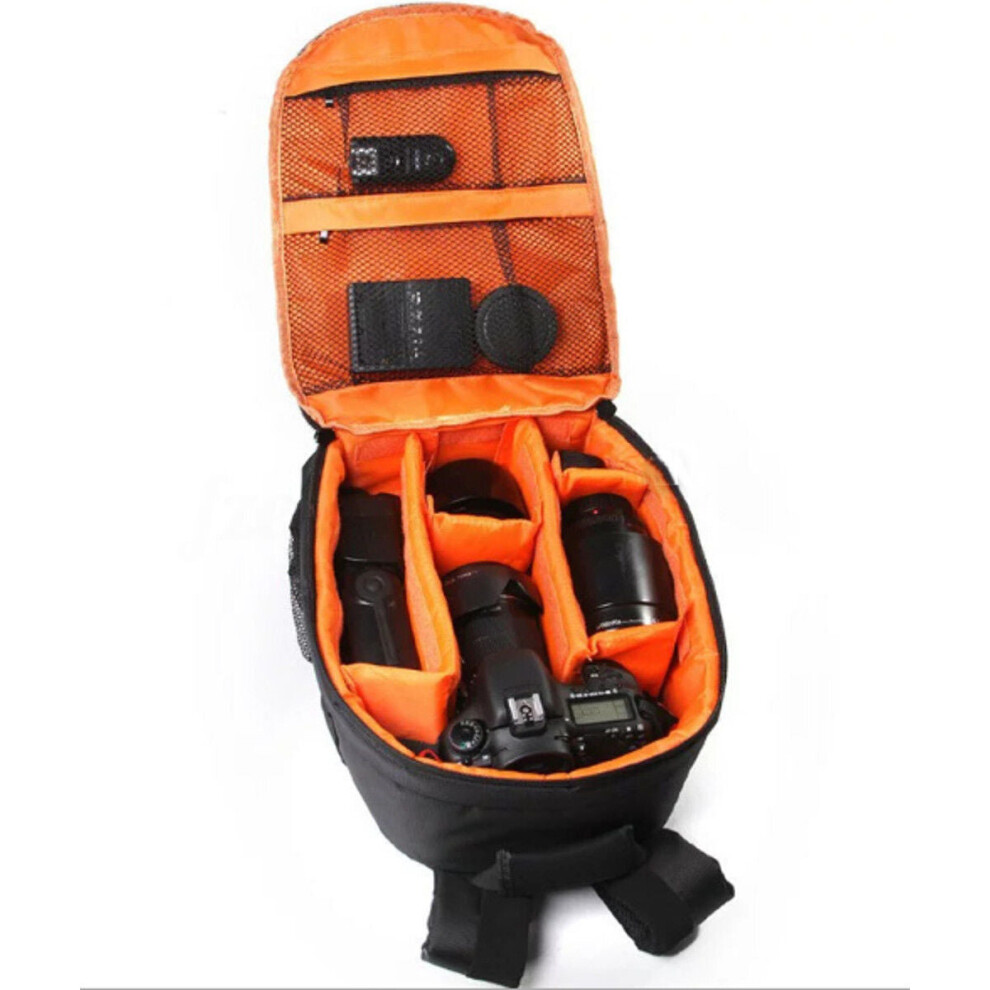 (Orange) Waterproof Dslr Slr Case Camera Backpack Shoulder Bag For Canon / Nikon / Sony Orange 732004177463