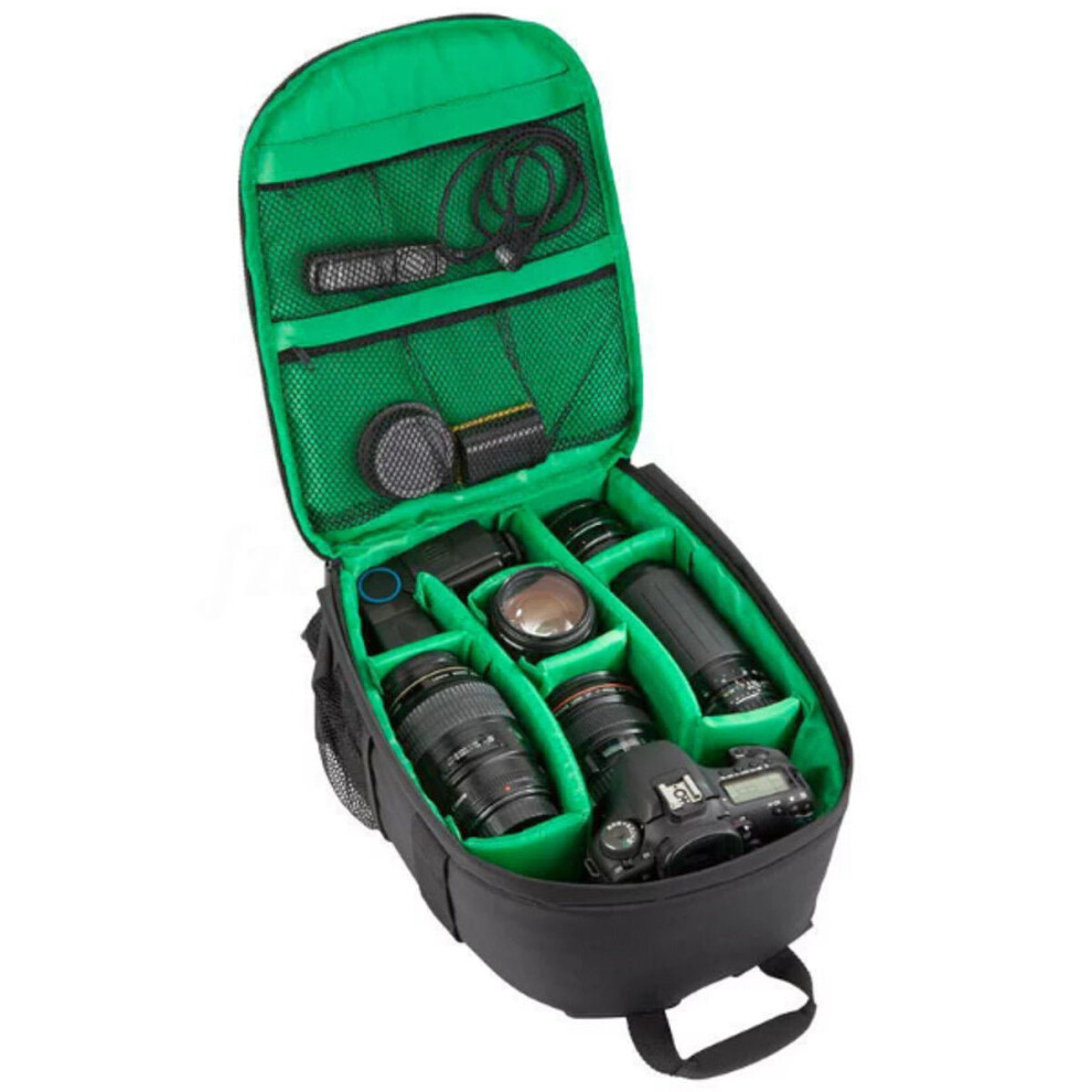 (Green) Waterproof DSLR SLR Case Camera Backpack Shoulder Bag For Canon / Nikon / Sony