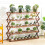 Living And Home (Brown) Foldable 5-Tier Bamboo Flower Stand Rack Plant Storage Shelf 1
