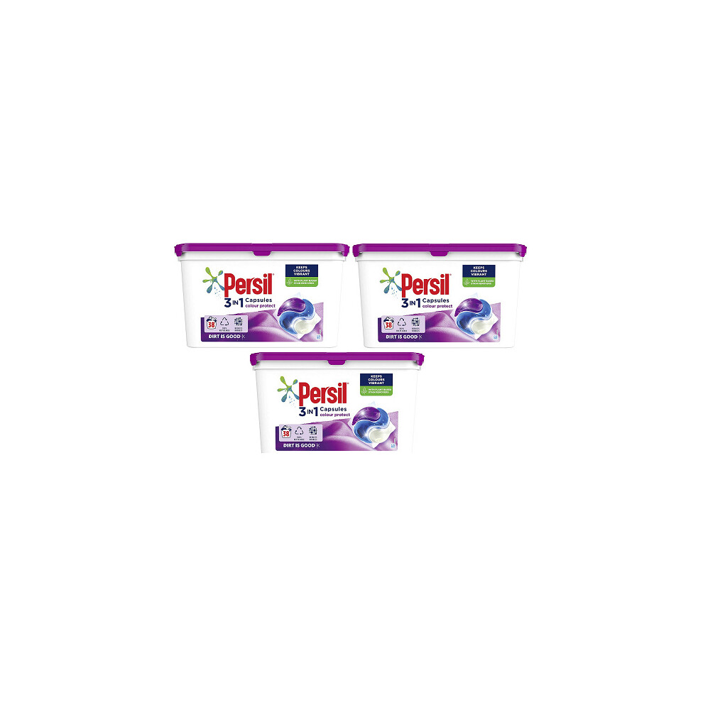 Persil Colour Protect 3 in 1 Laundry Washing Capsules 3 x 38 Washes