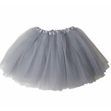 (Kid, Plain) Grey Dancewear Ballerina Tutu Princess Skirts